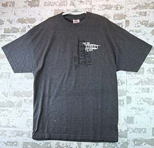 Alstyle Apparel & Activewear Men's Gray Graphic Logo Crew Neck Tee Preshrunk 2XL